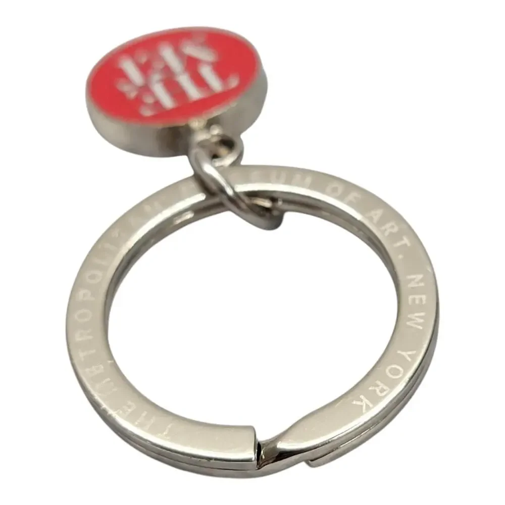 The Met Metropolitan Museum Art New York Red Enamel Logo Keychain Key Ring